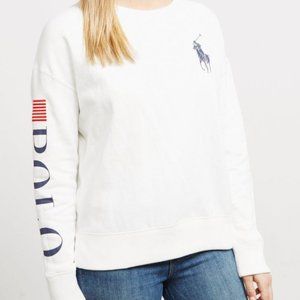 Polo Ralph Lauren Womens Flag Crew Neck Sweatshirt